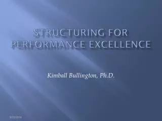 Structuring for Performance Excellence