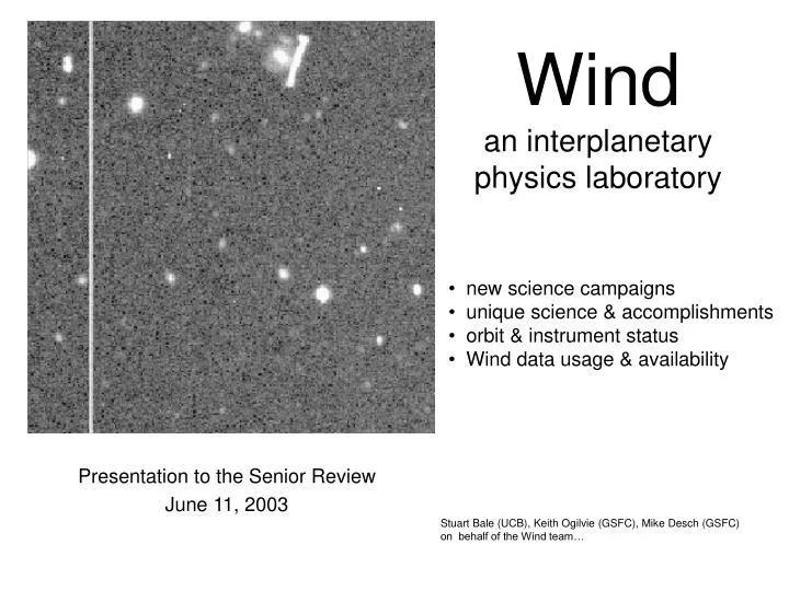 wind an interplanetary physics laboratory