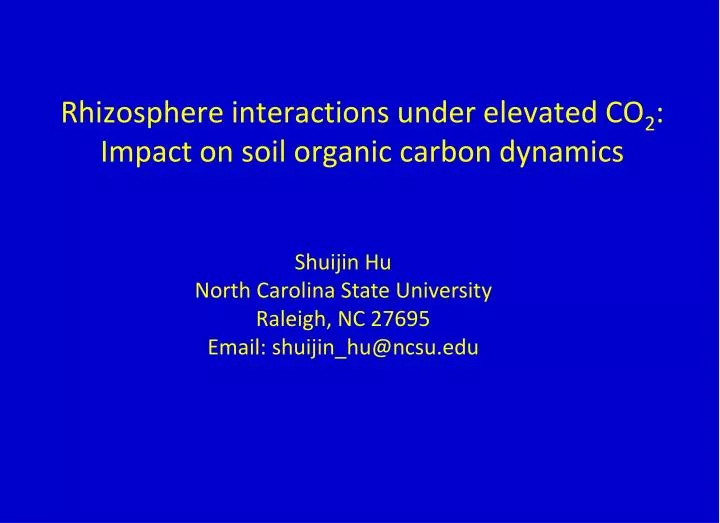 rhizosphere interactions under elevated co 2 impact on soil organic carbon dynamics
