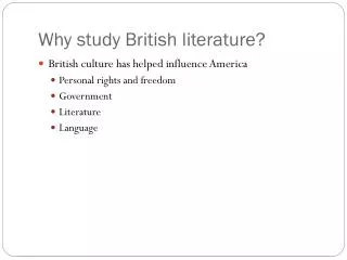 Why study British literature?