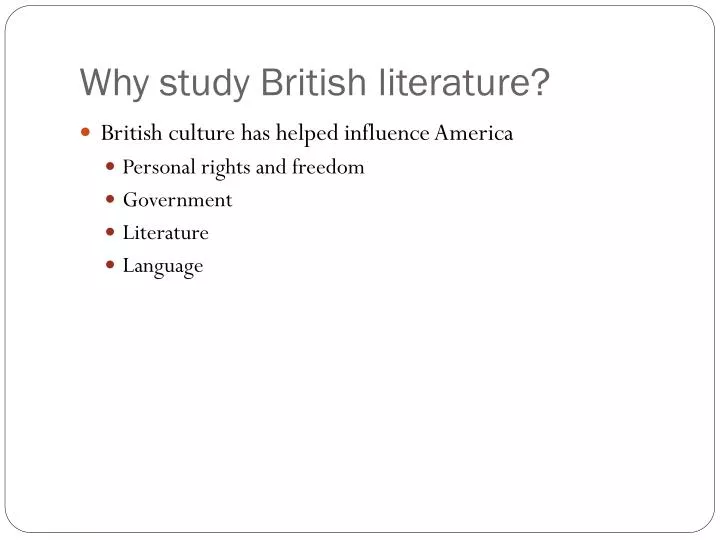 why study british literature