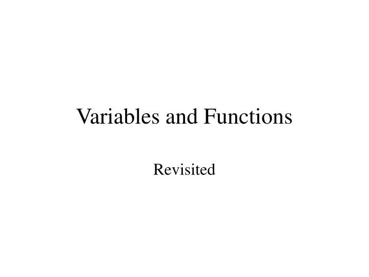 variables and functions