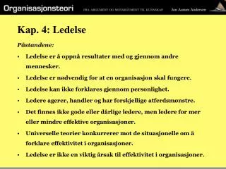 kap 4 ledelse