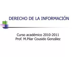 derecho de la informaci n