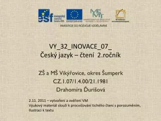 vy 32 inovace 07 esk jazyk ten 2 ro n k