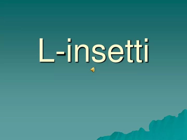 l insetti