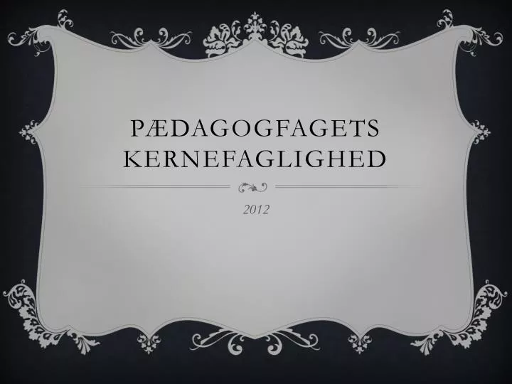 p dagogfagets kernefaglighed