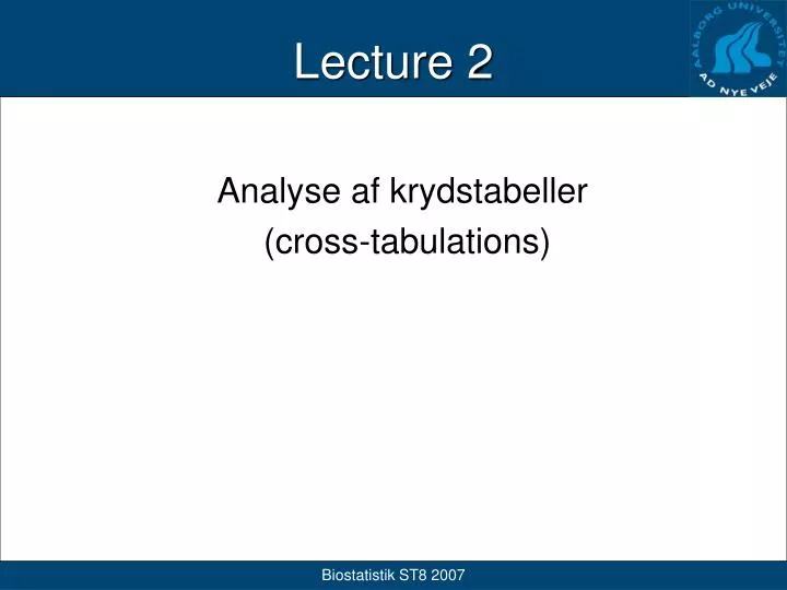 analyse af krydstabeller cross tabulations