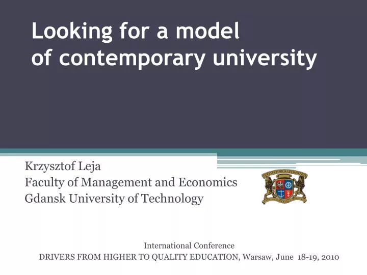 looking for a model of contemporary university