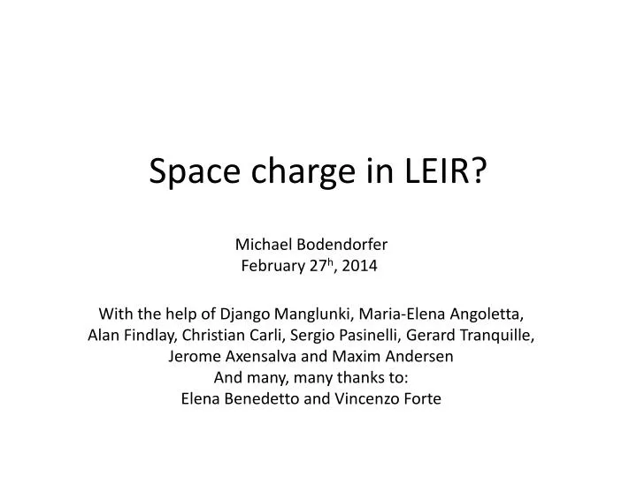space charge in leir