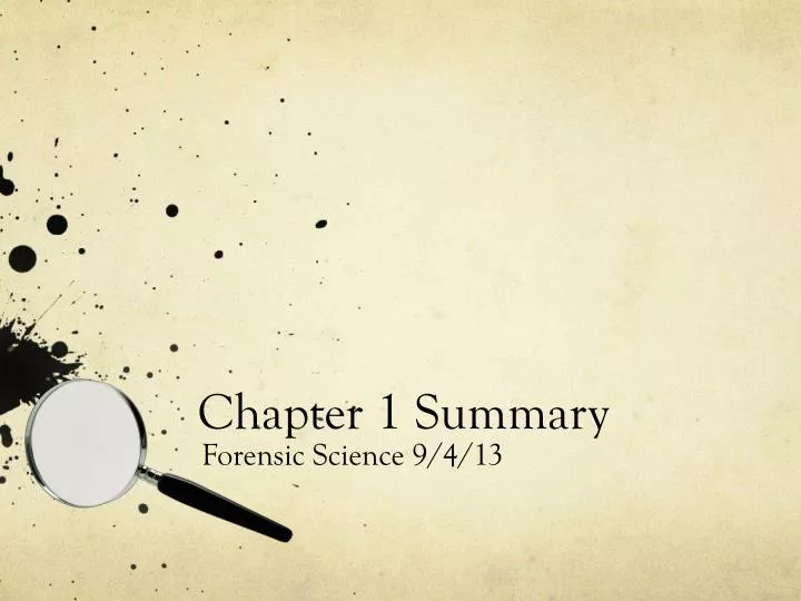 chapter 1 summary