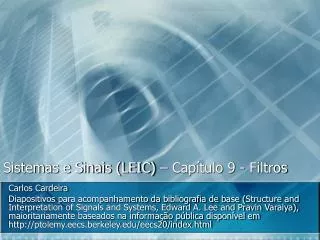 sistemas e sinais leic cap tulo 9 filtros