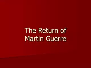 The Return of Martin Guerre