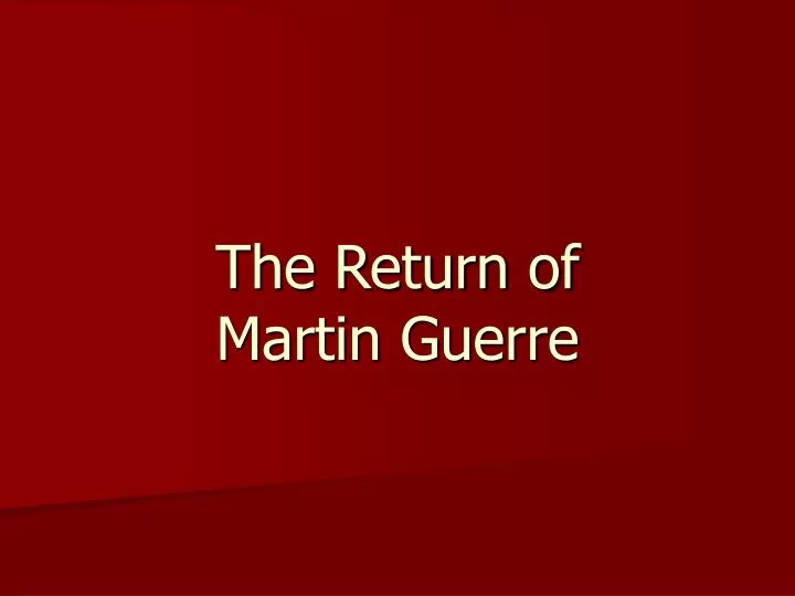 the return of martin guerre