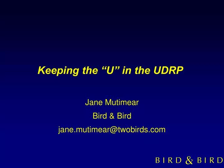 keeping the u in the udrp