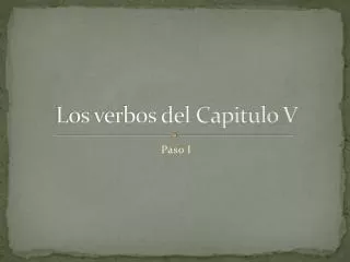 los verbos del capitulo v