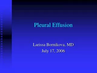 Pleural Effusion