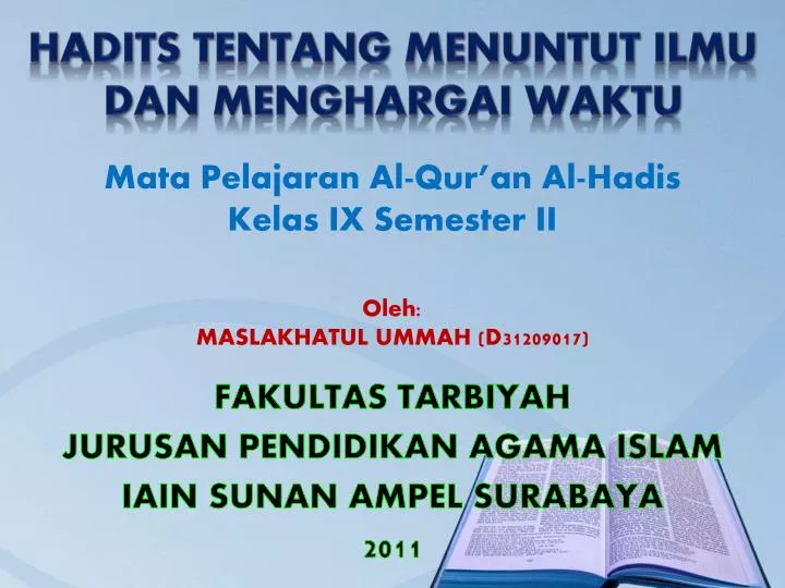 fakultas tarbiyah jurusan pendidikan agama islam iain sunan ampel surabaya 2011