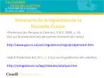 Sommaire de la législation de la Nouvelle-Écosse - slide 1