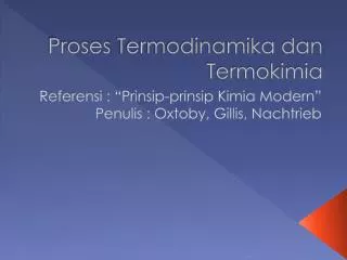 proses termodinamika dan termokimia