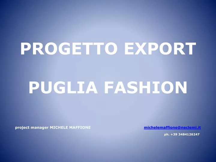 progetto export puglia fashion