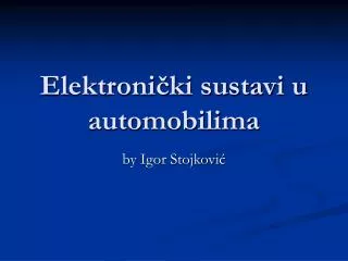 elektroni ki sustavi u automobilima