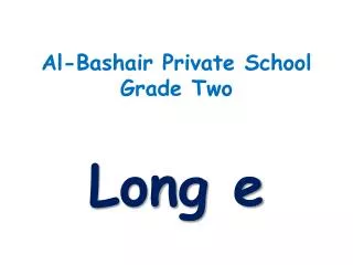 Al- Bashair Private School Grade Two