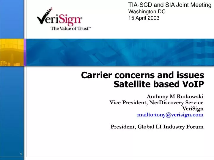 carrier concerns and issues satellite based voip