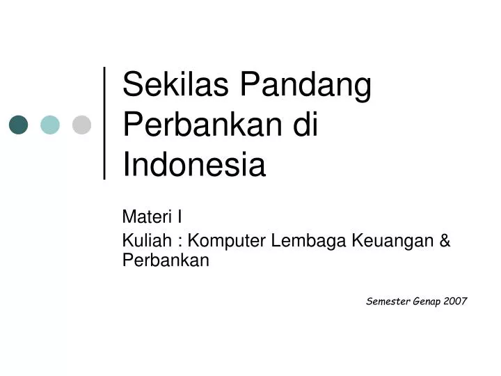 sekilas pandang perbankan di indonesia