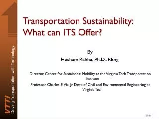 Transportation Sustainability: What can ITS Offer?
