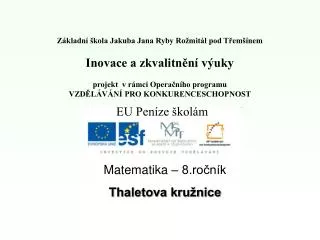 Matematika – 8.ročník Thaletova kružnice