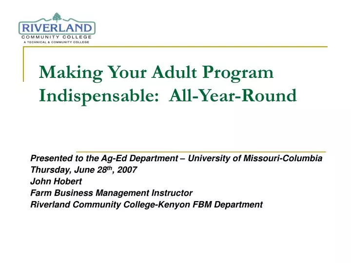 making your adult program indispensable all year round