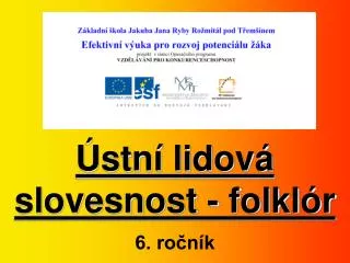 stn lidov slovesnost folkl r