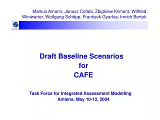 Draft Baseline Scenarios for CAFE