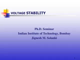 VOLTAGE STABILITY