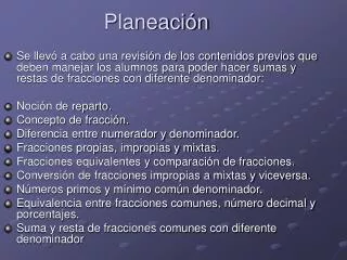 planeaci n