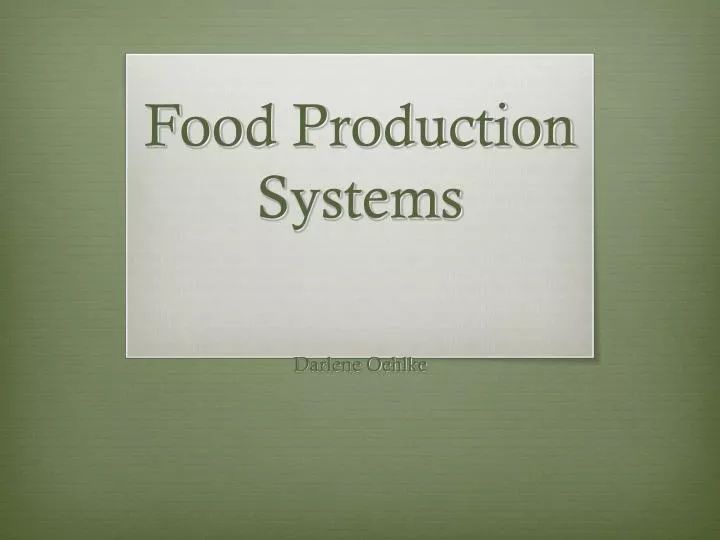 food production systems