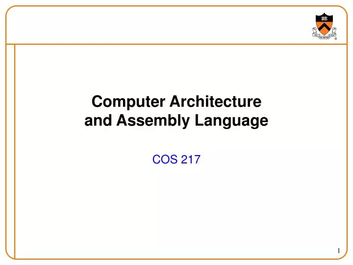 computer architecture and assembly language