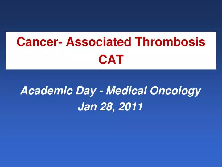 cancer associated thrombosis cat