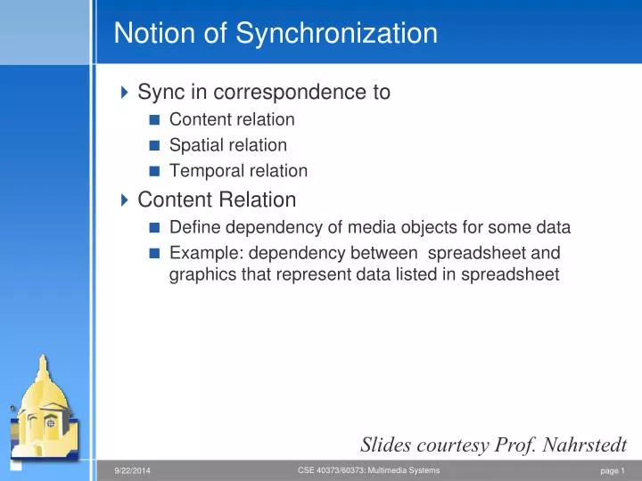 notion of synchronization