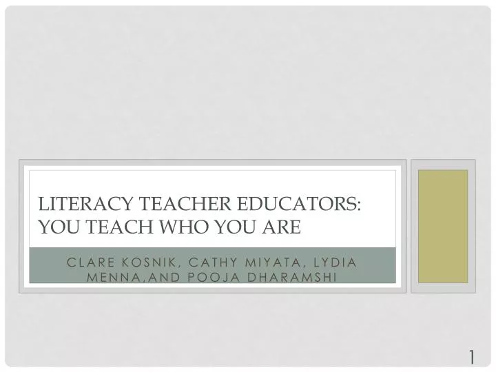 literacy teacher educators you teach who you are