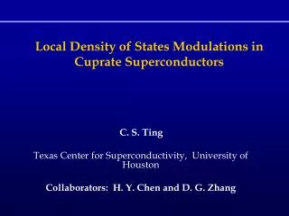 Local Density of States Modulations in Cuprate Superconductors