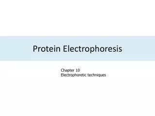 Protein Electrophoresis