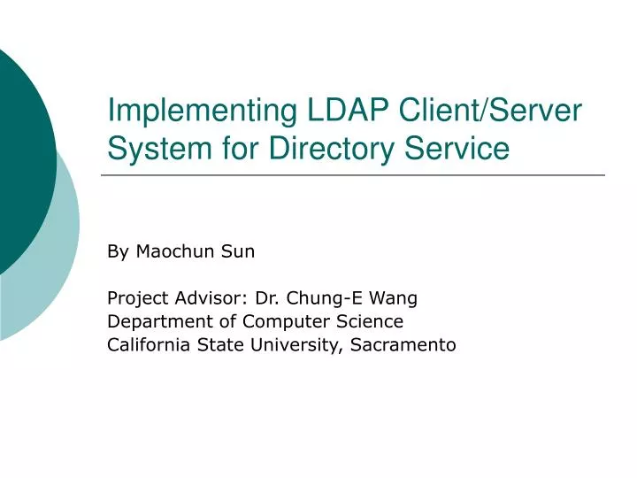 implementing ldap client server system for directory service