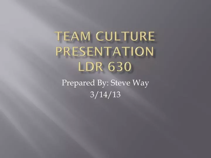 team culture presentation ldr 630