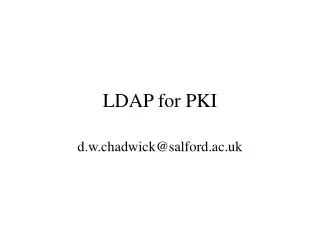 LDAP for PKI