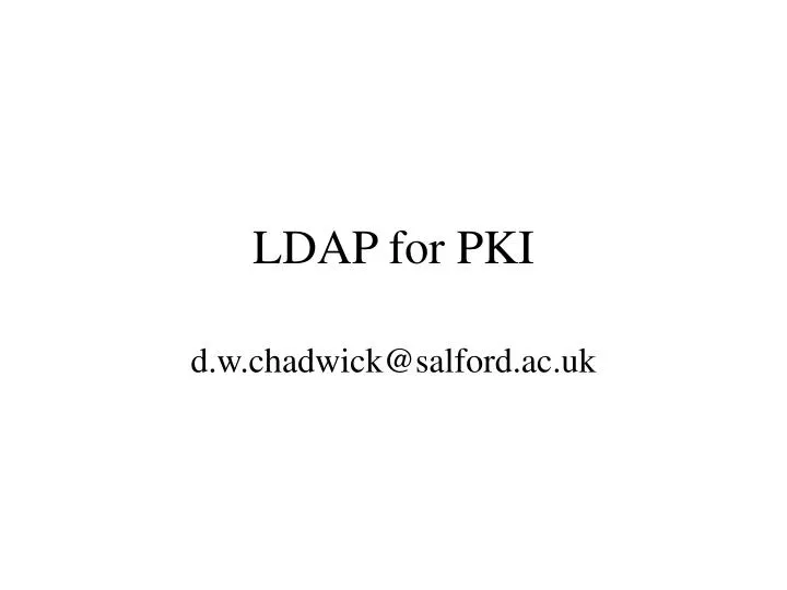 ldap for pki