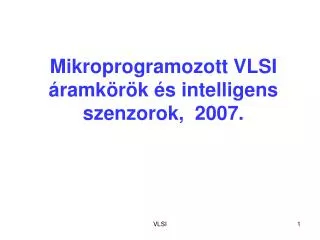 mikroprogramozott vlsi ramk r k s intelligens szenzorok 200 7