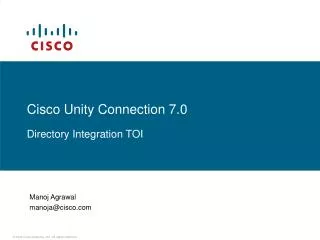 Cisco Unity Connection 7.0 Directory Integration TOI