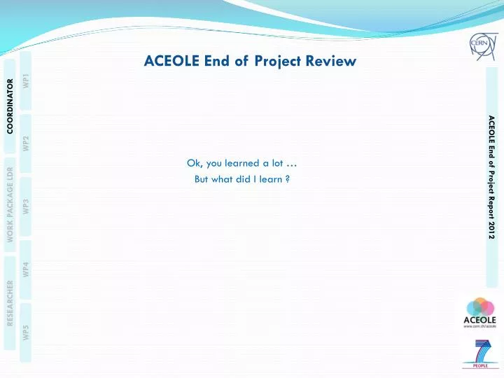 aceole end of project review